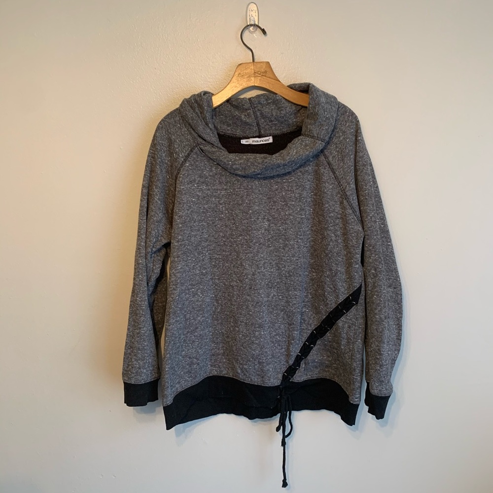 Gray & Black Maurice’s Sweatshirt w/ Rolled Collar